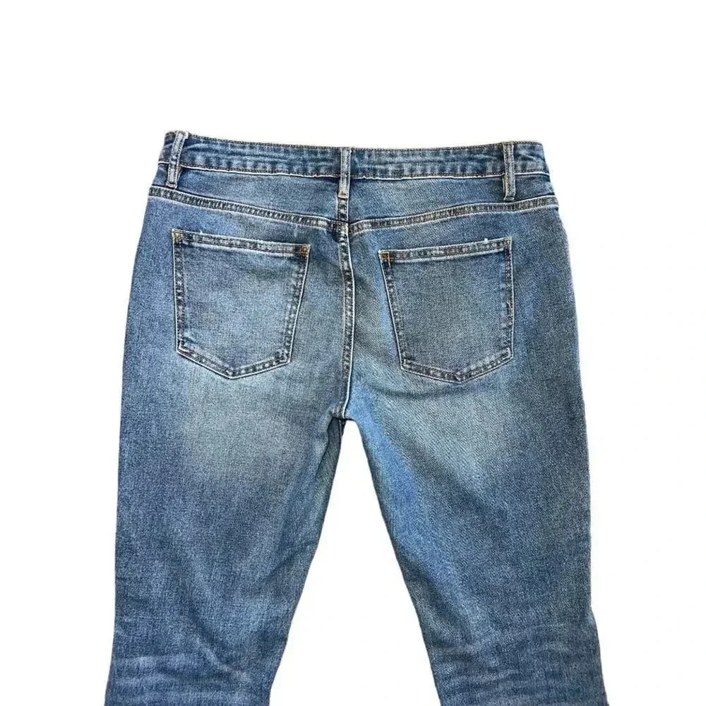 Harper Heritage mid rise girlfriend jeans distressed crop ankle stretch size 28 - Picture 8 of 9